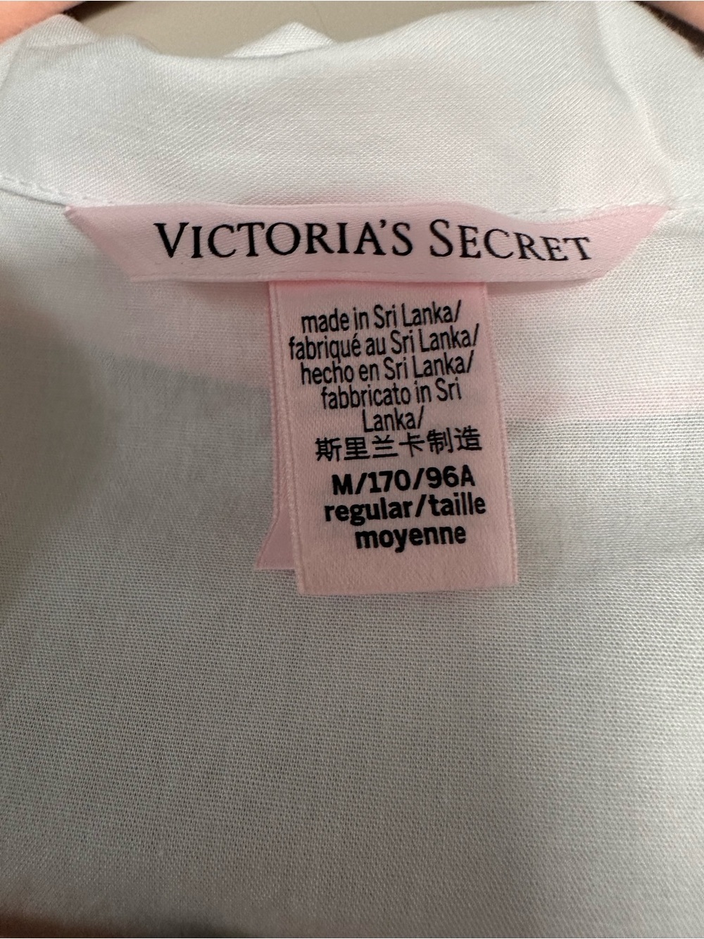 Victoria's Secret White Cotton Pajama Set with Pink Trim - 100% Cotton - Picture 5 of 6